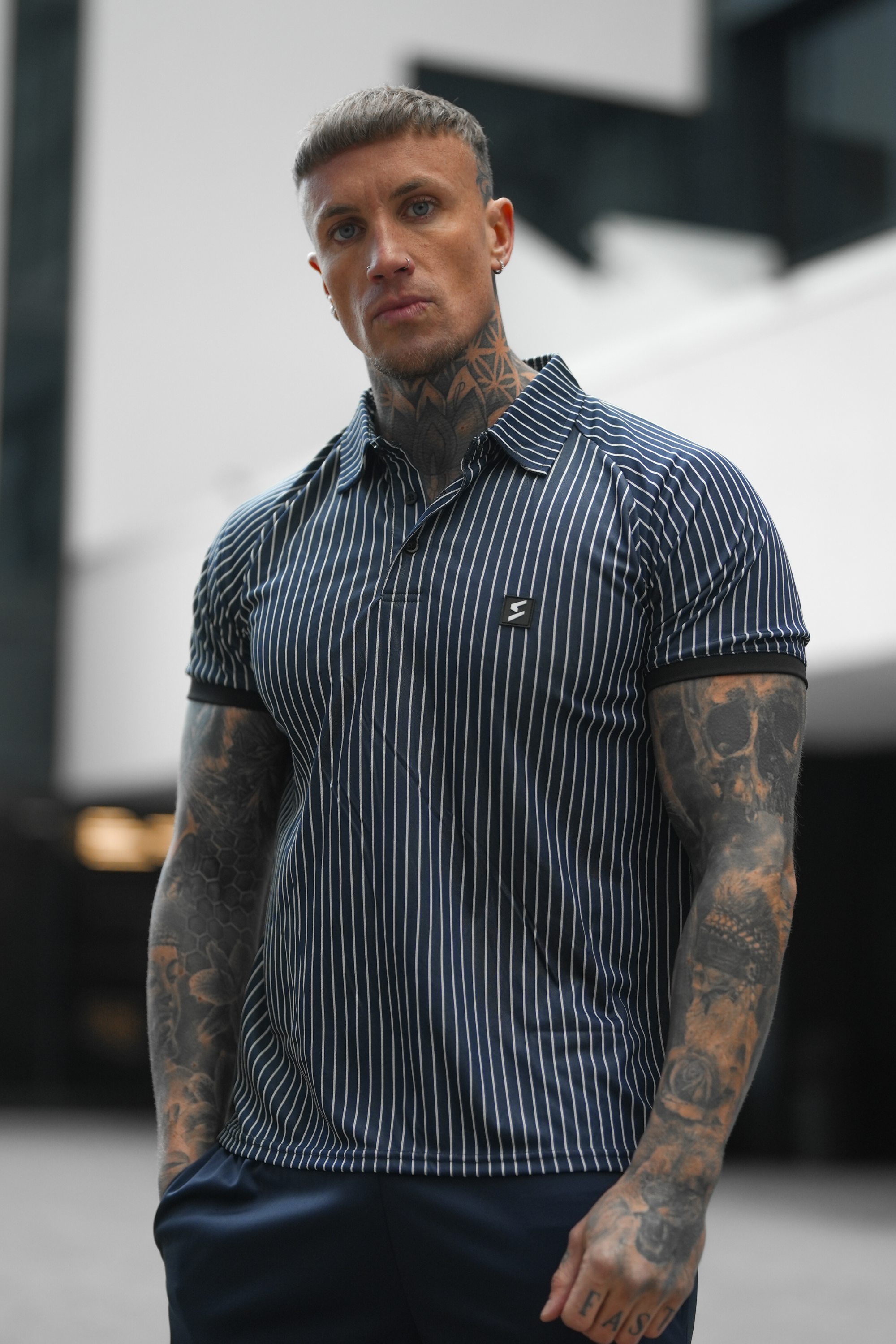 SPD Navy Stripe Polo