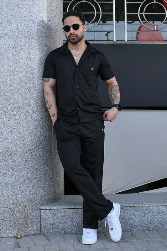 SPD Black Button Up Set